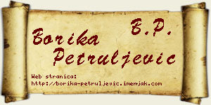 Borika Petruljević vizit kartica